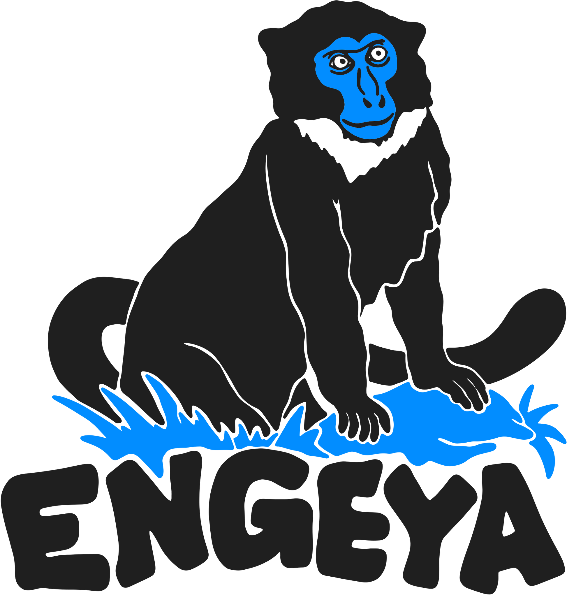 Uganda, Engeya, blauwe aap, logo