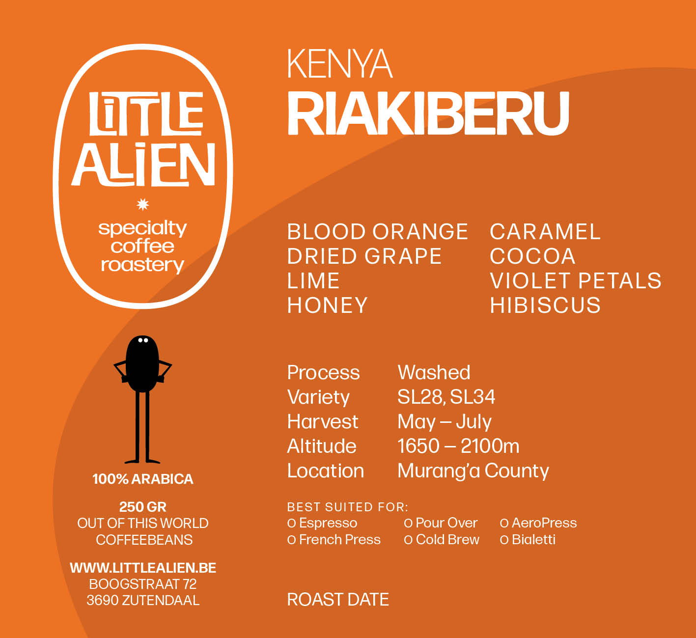 Kenya Riakiberu — vers gebrande Arabica koffiebonen