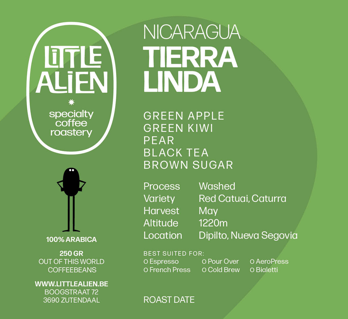 Nicaragua Tierra Linda — vers gebrande Arabica koffiebonen