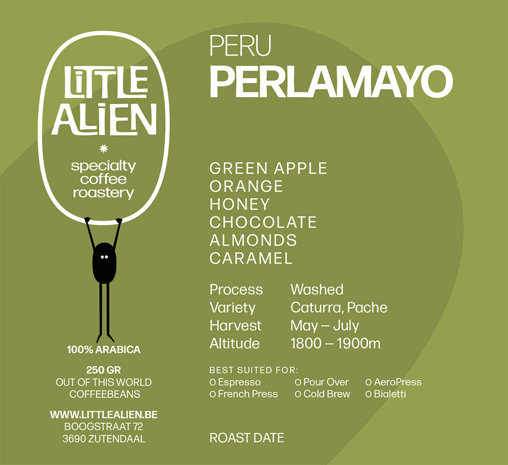 Peru Perlamayo — vers gebrande Arabica koffiebonen