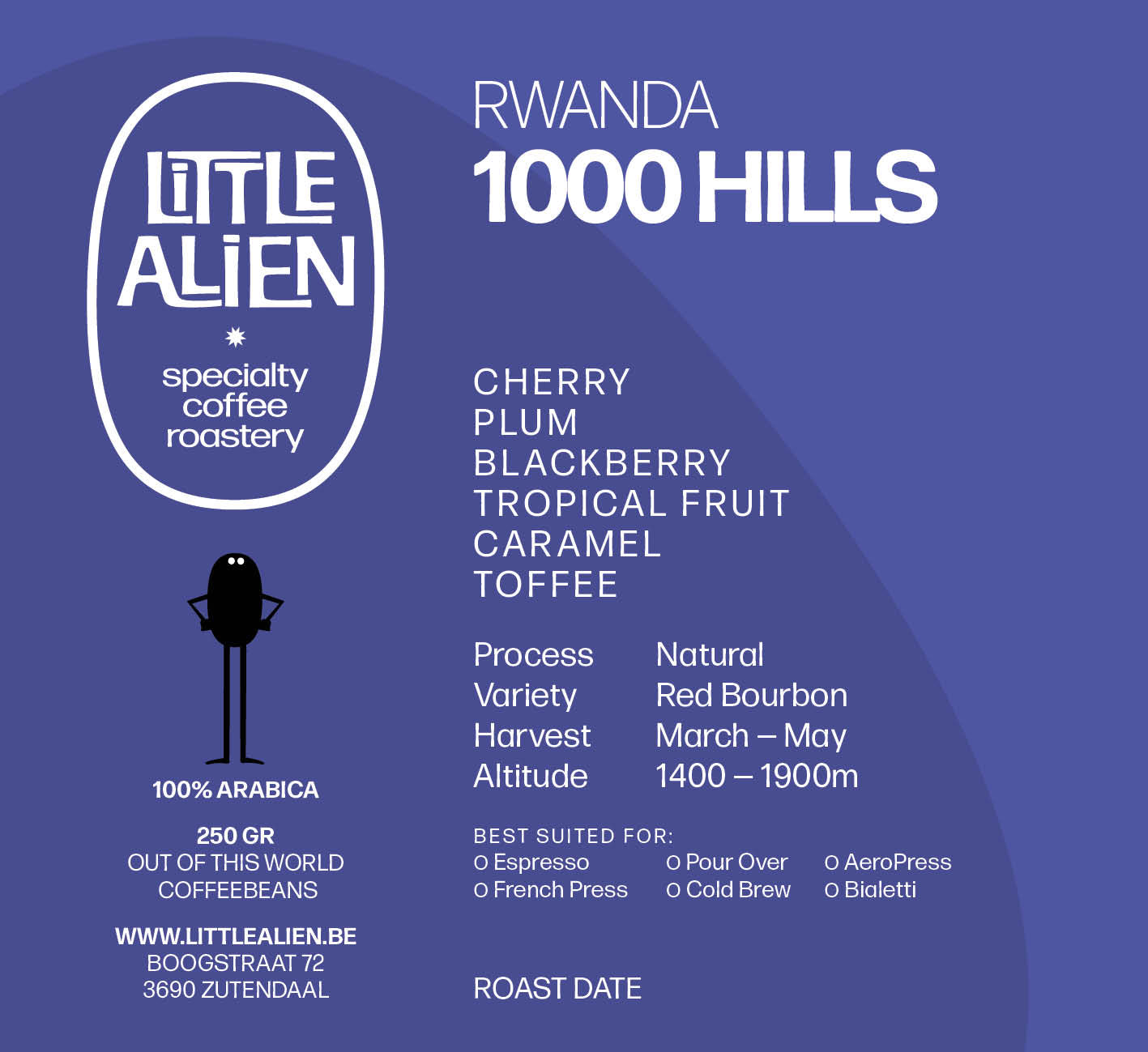 Rwanda 1000 Hills — vers gebrande Arabica koffiebonen