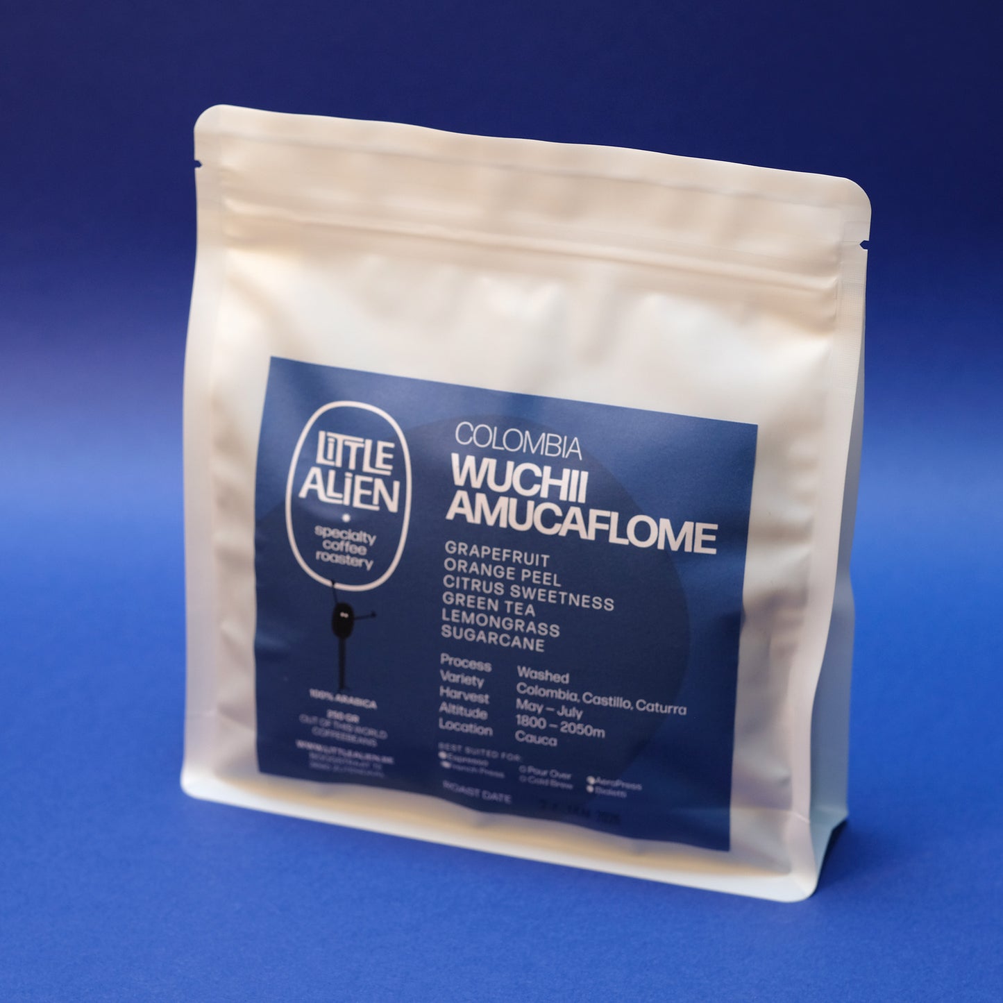 Colombia Wuchii Amucaflome — vers gebrande Arabica koffiebonen