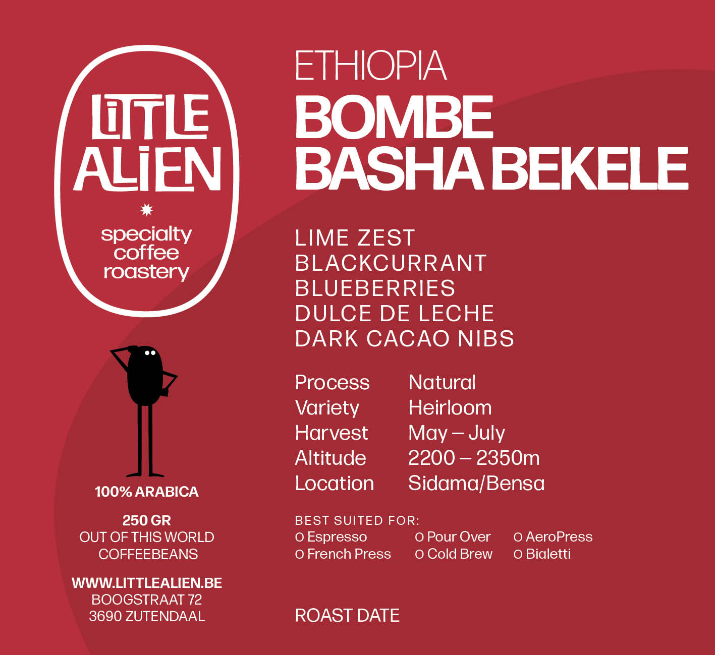 Ethiopia Bombe Basha Bakele — vers gebrande Arabica koffiebonen